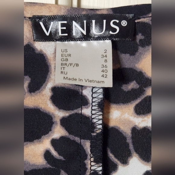 Venus Leopard Print Corset Peplum Blouse- Size 2 - Picture 5 of 5